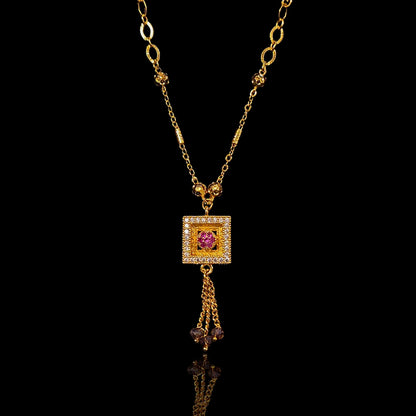 Square Ruby Pendent Chain