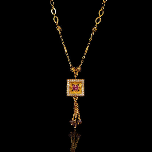 Square Ruby Pendent Chain