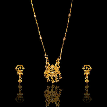 Dual Peacock Small Pendent Chain Set
