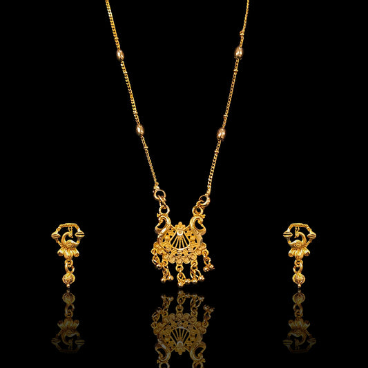 Dual Peacock Small Pendent Chain Set