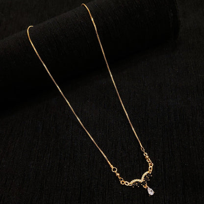 Rose Gold Black AD Pendent Chain