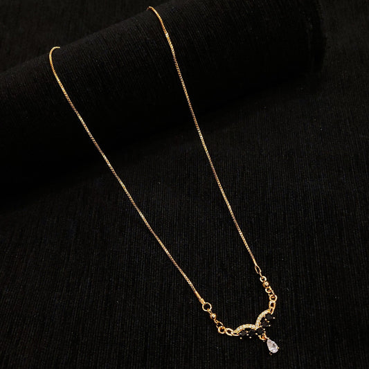 Rose Gold Black AD Pendent Chain