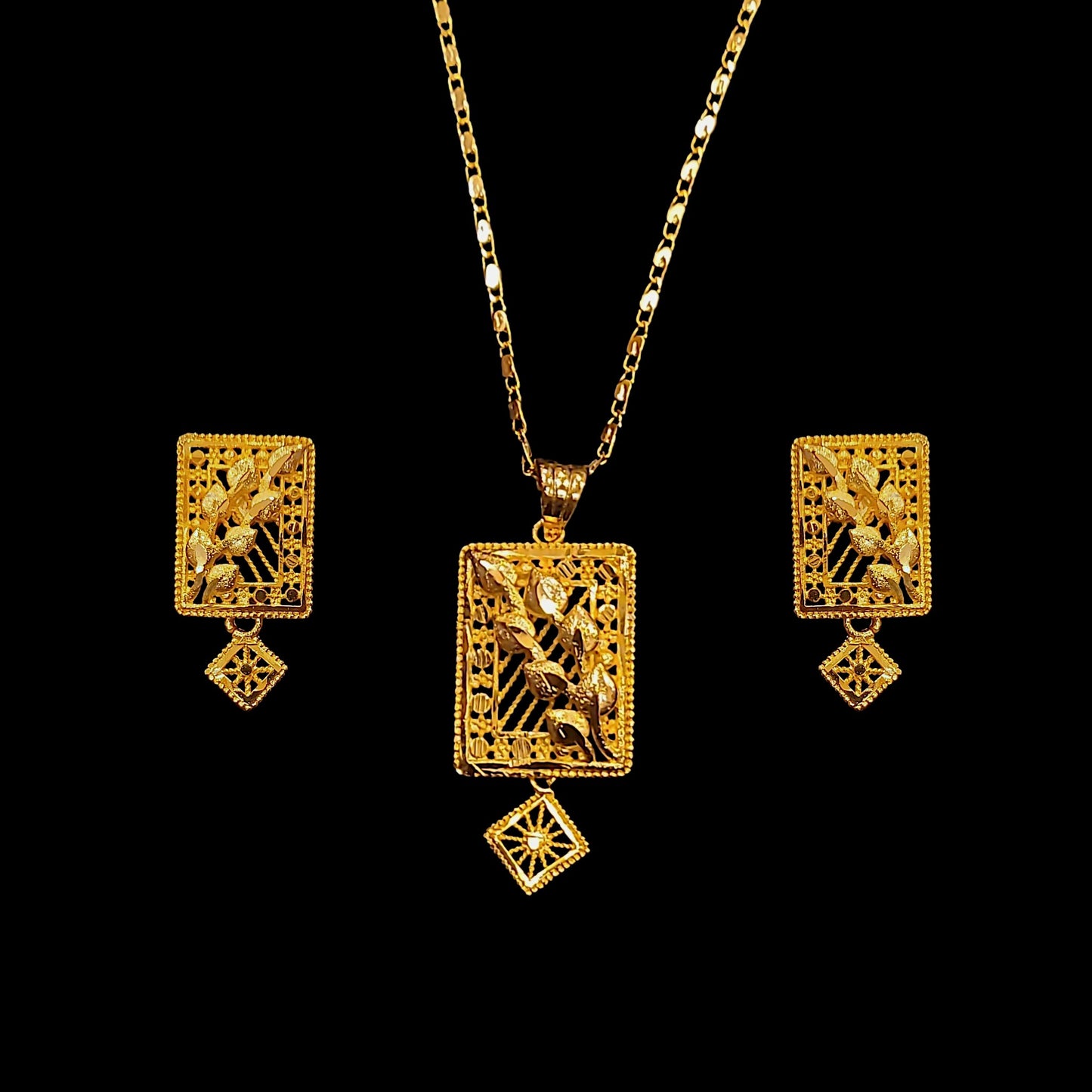 Square Leaf Pendent Chain Set