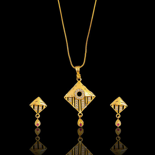 Diamond Cut Pendent Set