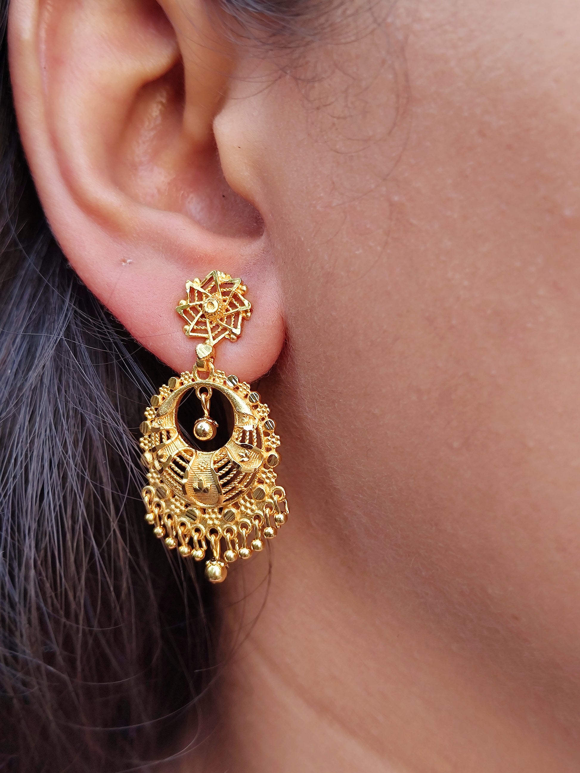 Bridal Gold New Kanbala Design Bridal Gold Earrings Bijli Design