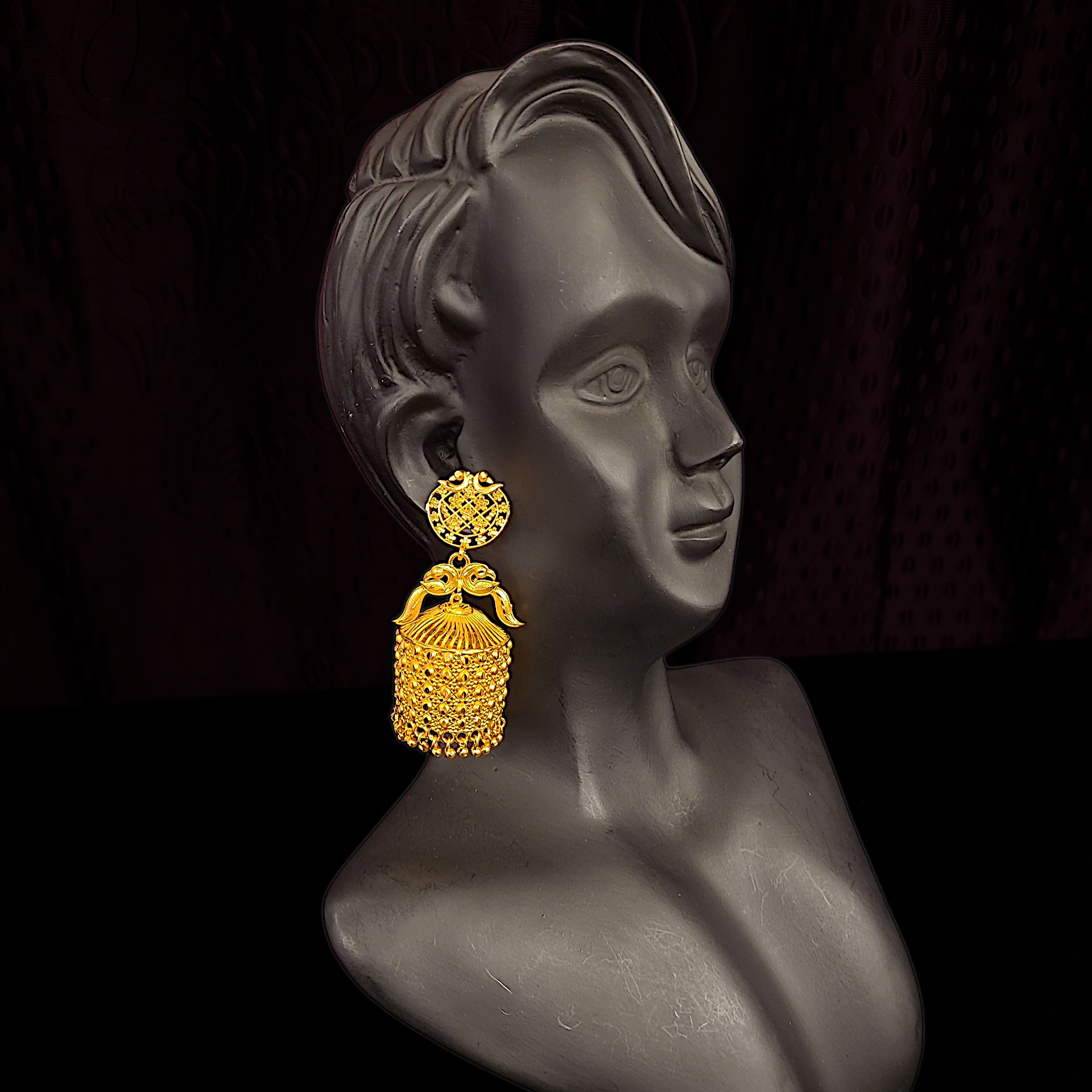Cylindrical Peacock Earring - My Golden Wish