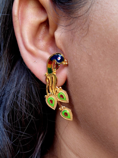 Peacock Meenakari Earring