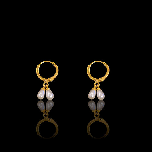 Double Latkan Pearl Bali Earring