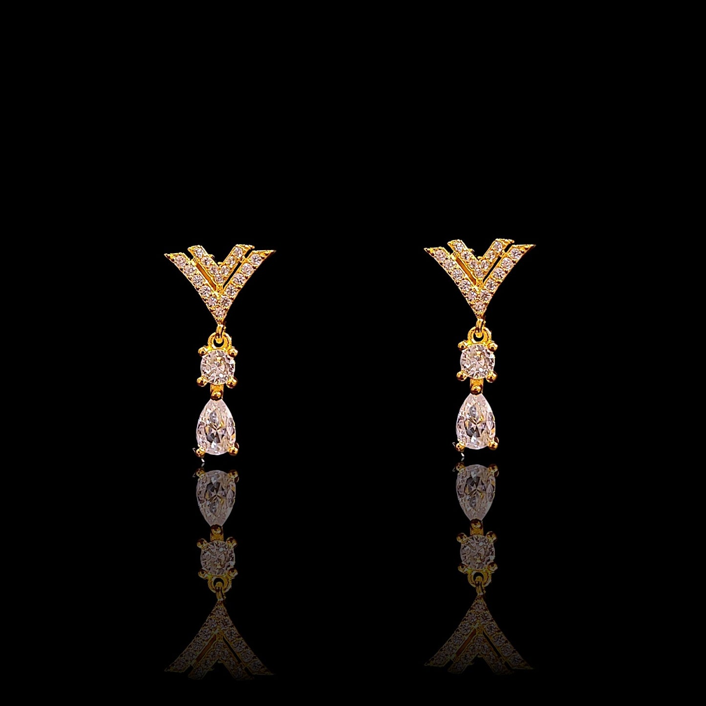 V Drop Top Earring