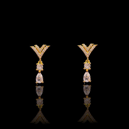 V Drop Top Earring