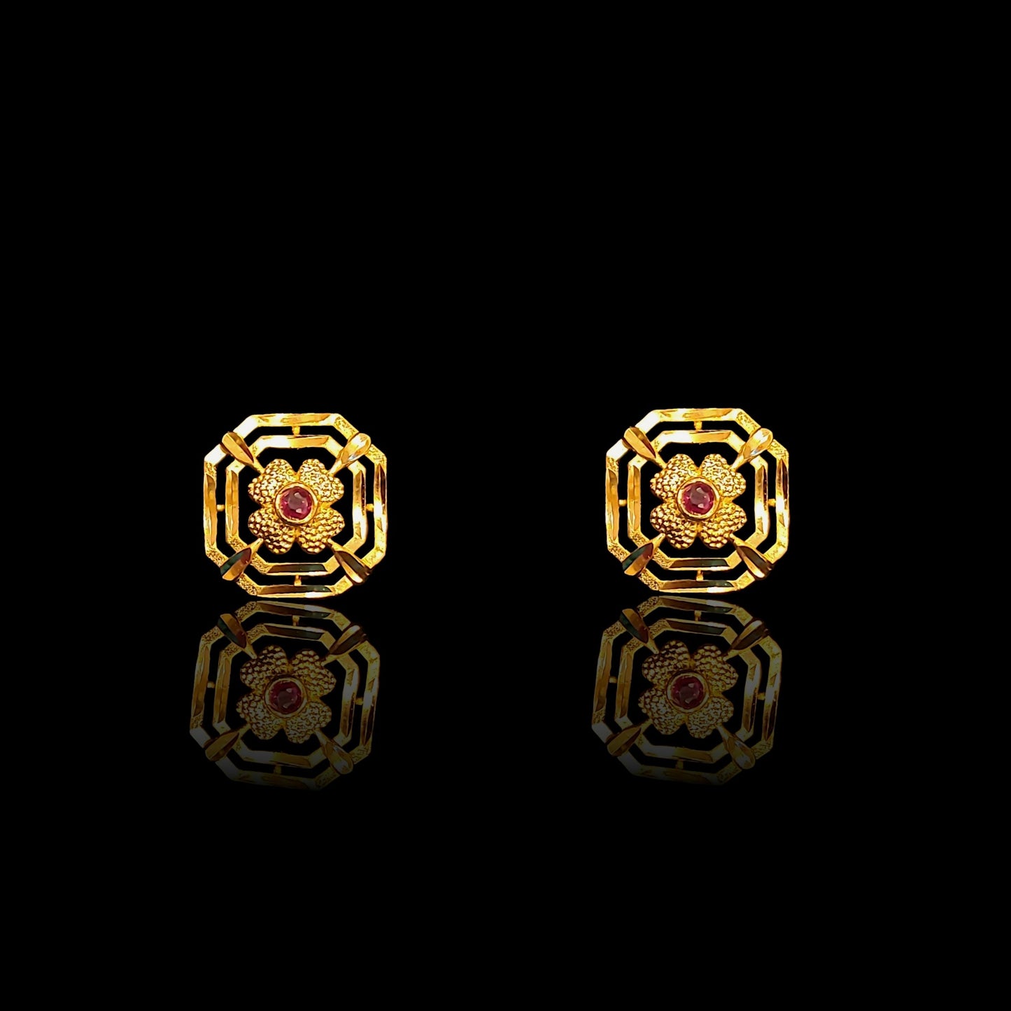 Small Ruby Flower Tops - IV