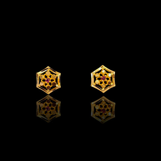 Small Ruby Flower Tops - VIII