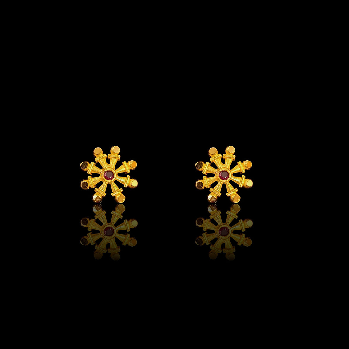 Small Ruby Flower Tops - IX
