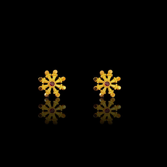 Small Ruby Flower Tops - IX