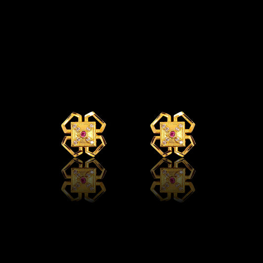 Small Ruby Flower Tops - XII