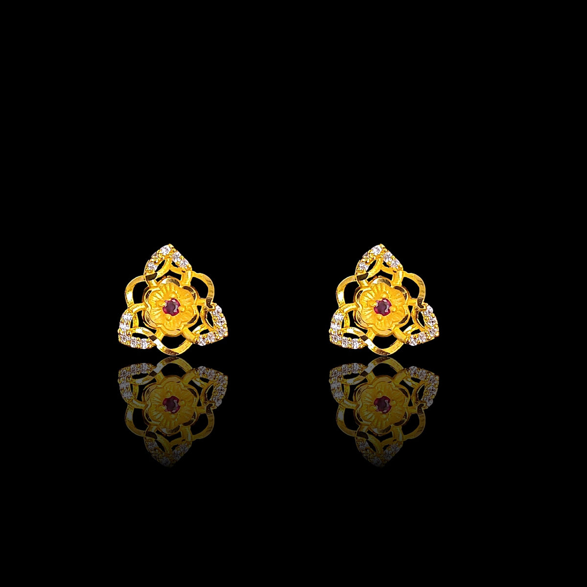 Small Ruby Flower Tops - XIII