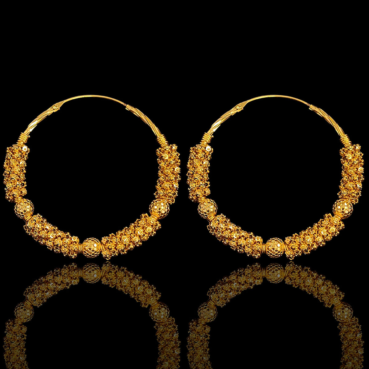 Pressed Jasmin Big Bali Earring