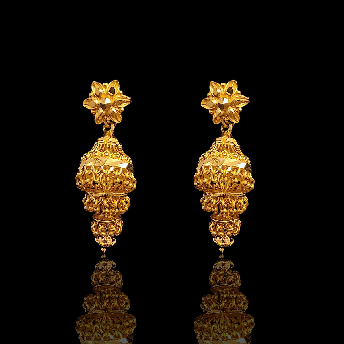 Sleek Triple Layer Jhumki - II