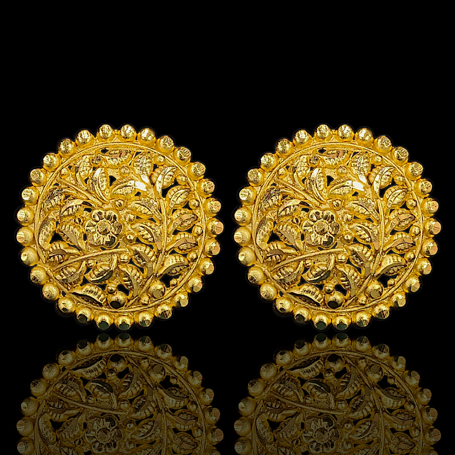 Big floral Stud - My Golden Wish
