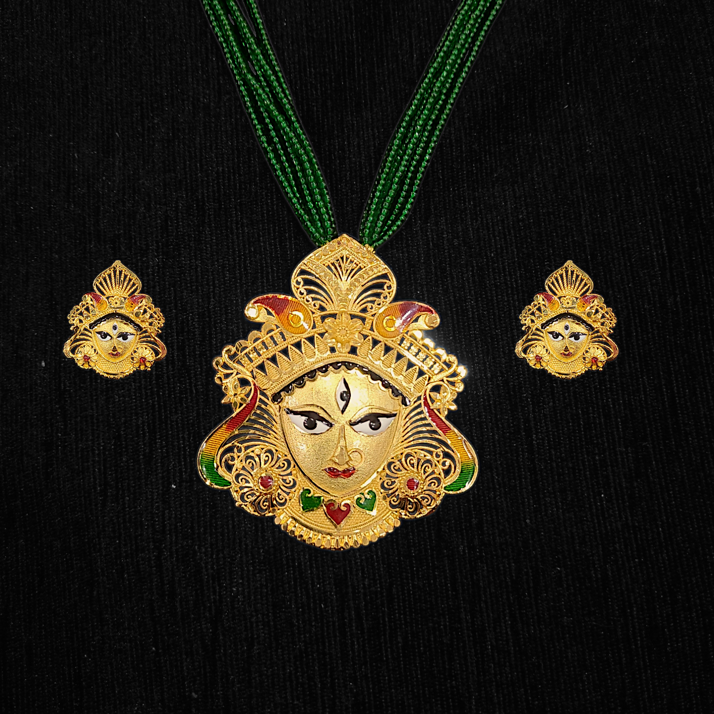 Durga Face Locket Set