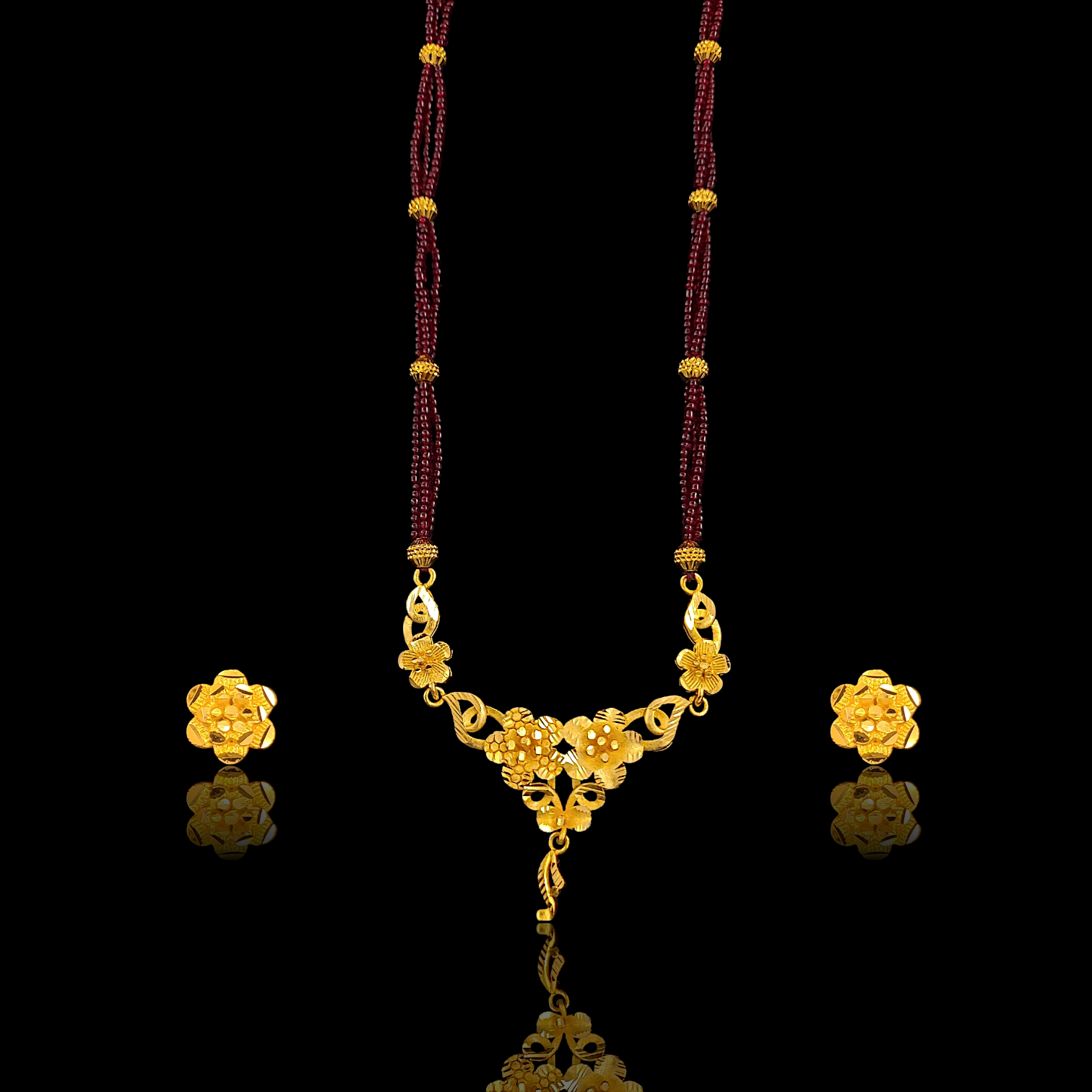 Dual Flower Sleek Locket Set - My Golden Wish