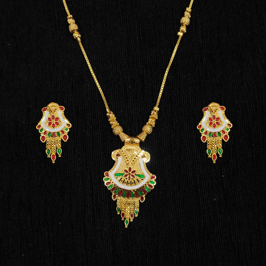 Meenakari Chain Locket Set