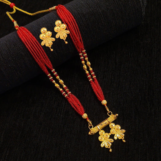 Dual Temple Leaf Locket Set