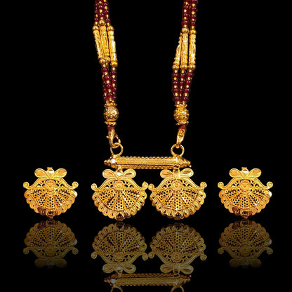 Dual Flower Net  Locket Set
