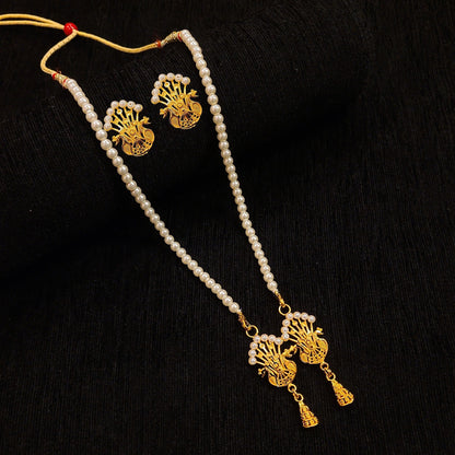 Dual Peacock Pearl Locket Set
