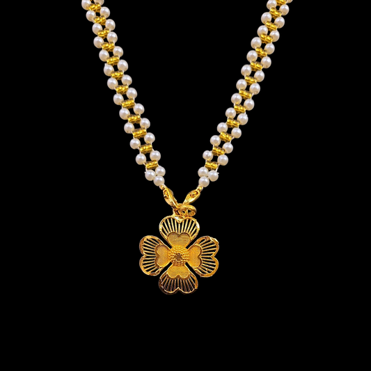 Flower Locket With Pearl Chain- II - My Golden Wish