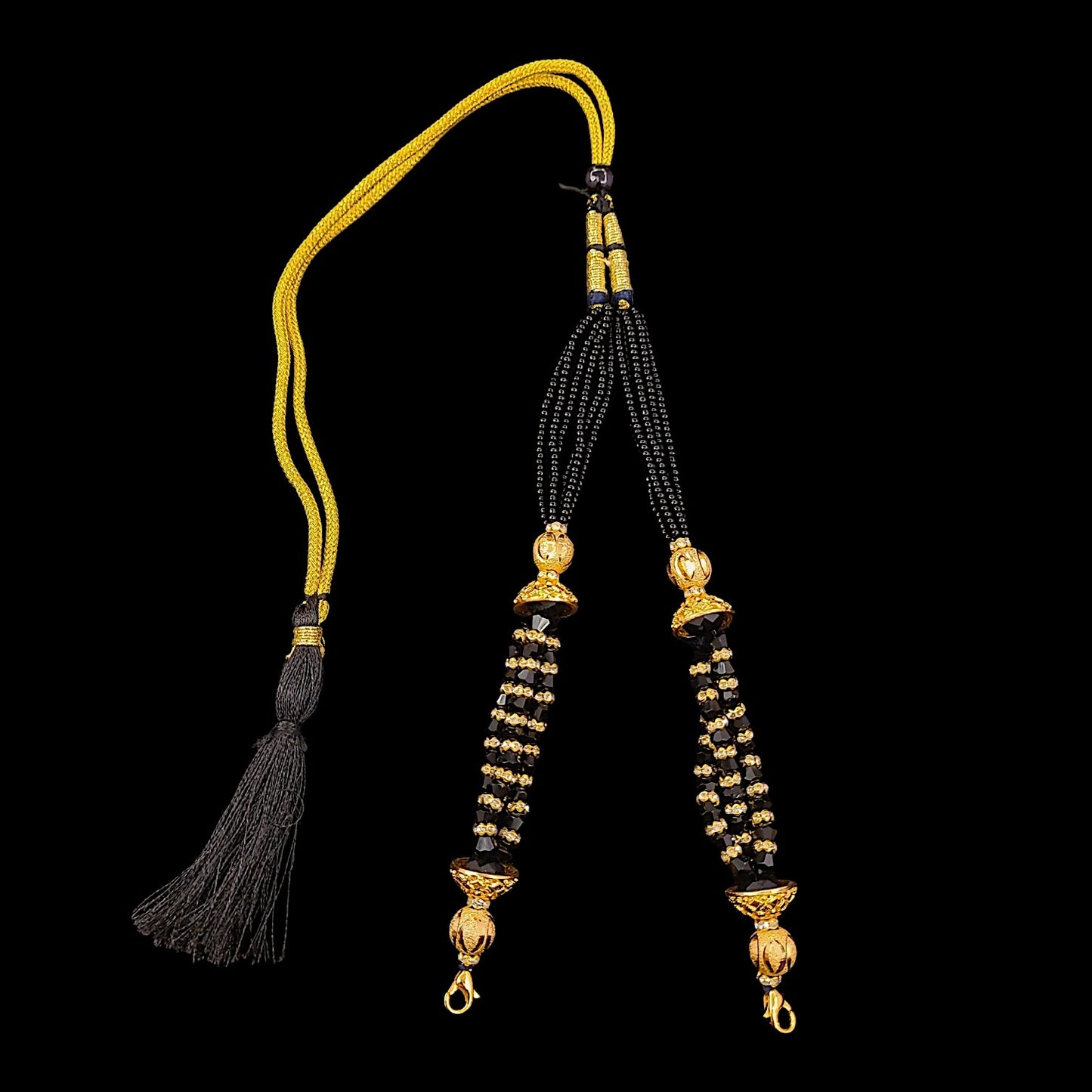 Luxurious Black & Golden Beads Tarsel (Tassel)