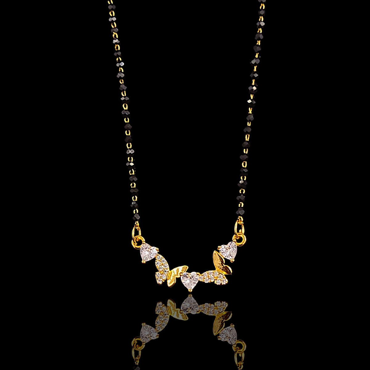Butterfly Heart Line Mangalsutra