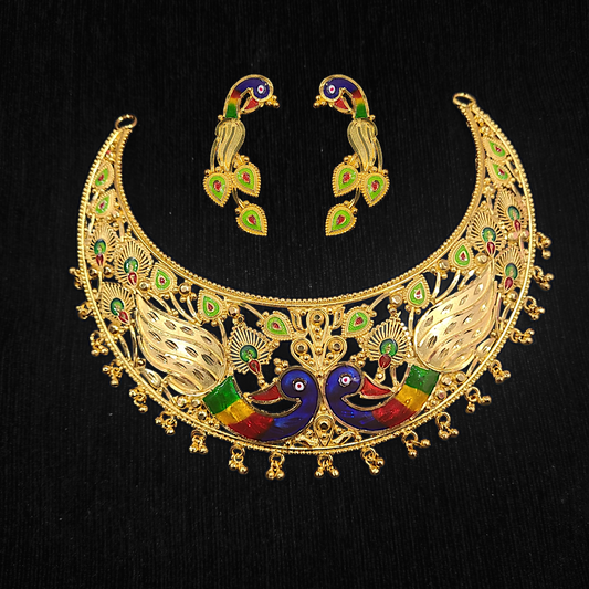 Broad Peacock Necklace - My Golden Wish
