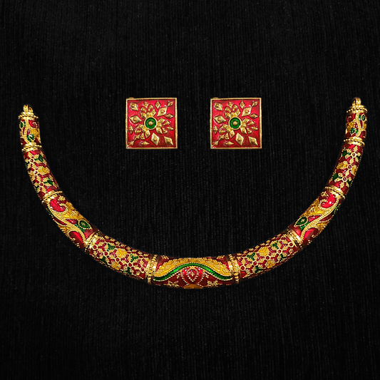 Meenakari Hasuli Red