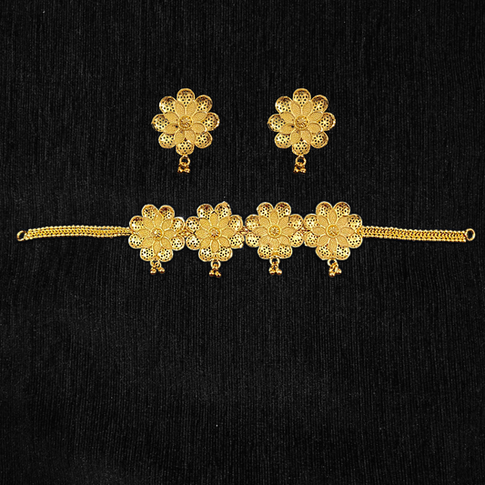 4 Flower Choker Set