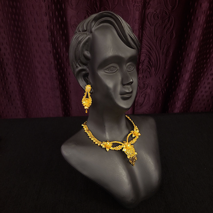 Sabeki Leaf Necklace Set - My Golden Wish