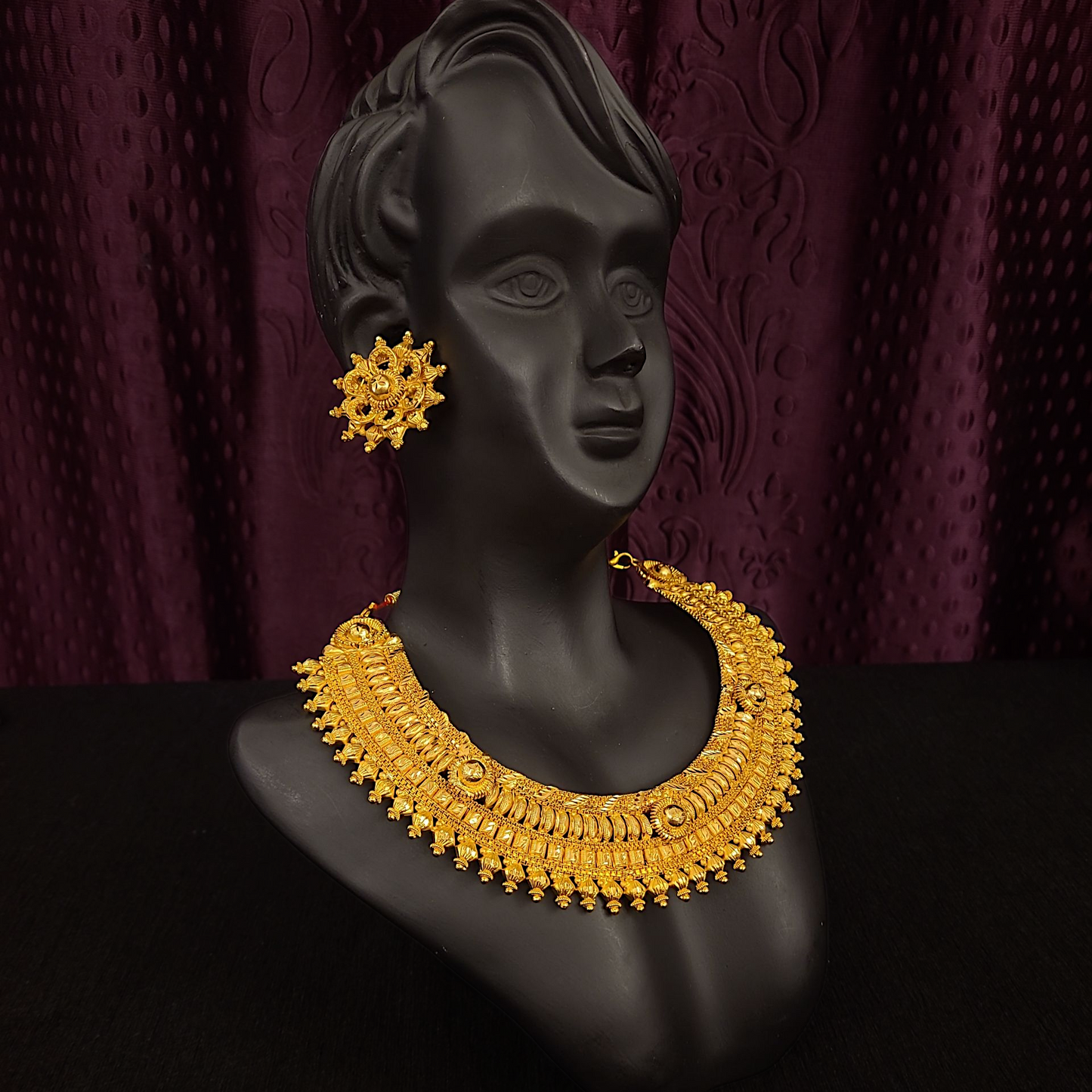 Premium Sabeki Broad Chatai Necklace Set - My Golden Wish