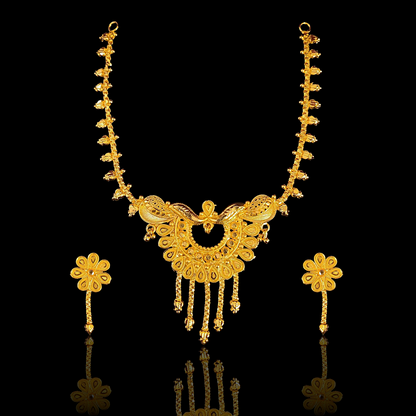 Flower Drop Necklace Set - My Golden Wish