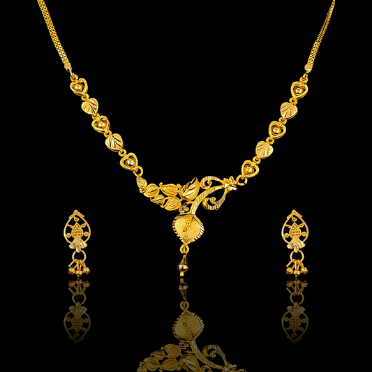 Sleek Flower Necklace Set - I