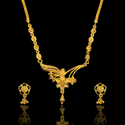 Sleek Flower Necklace Set - II