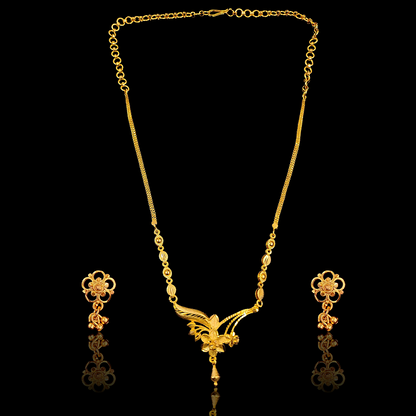 Sleek Flower Necklace Set - II