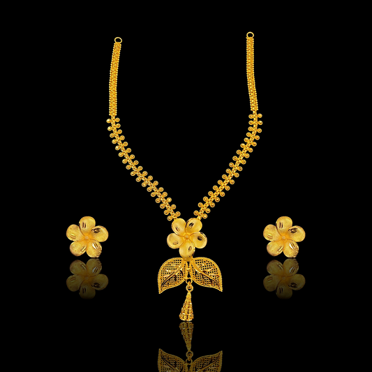 Flower Leaf Chatai Necklace Set