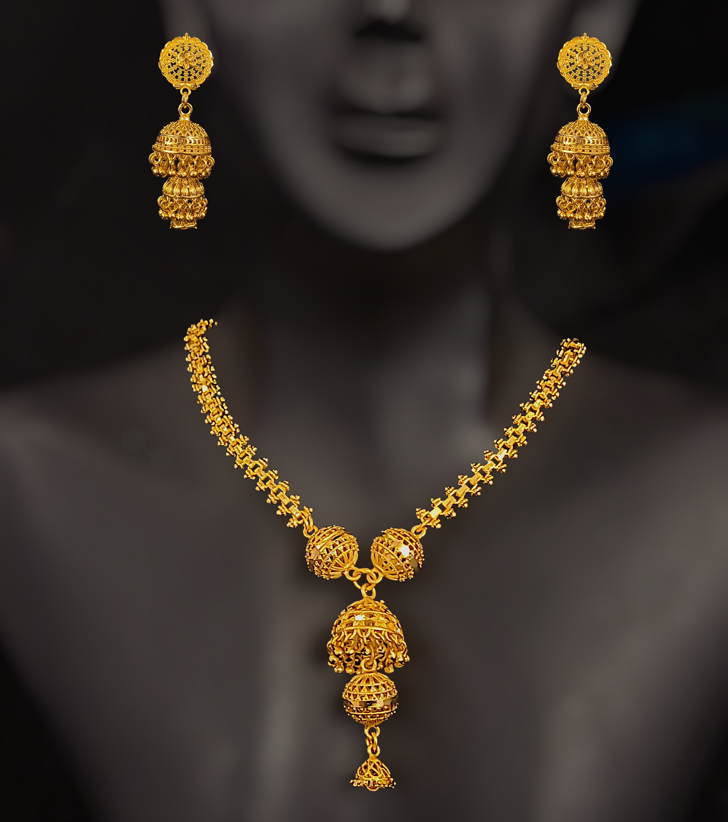 Jhumka Kadamful Necklace Set