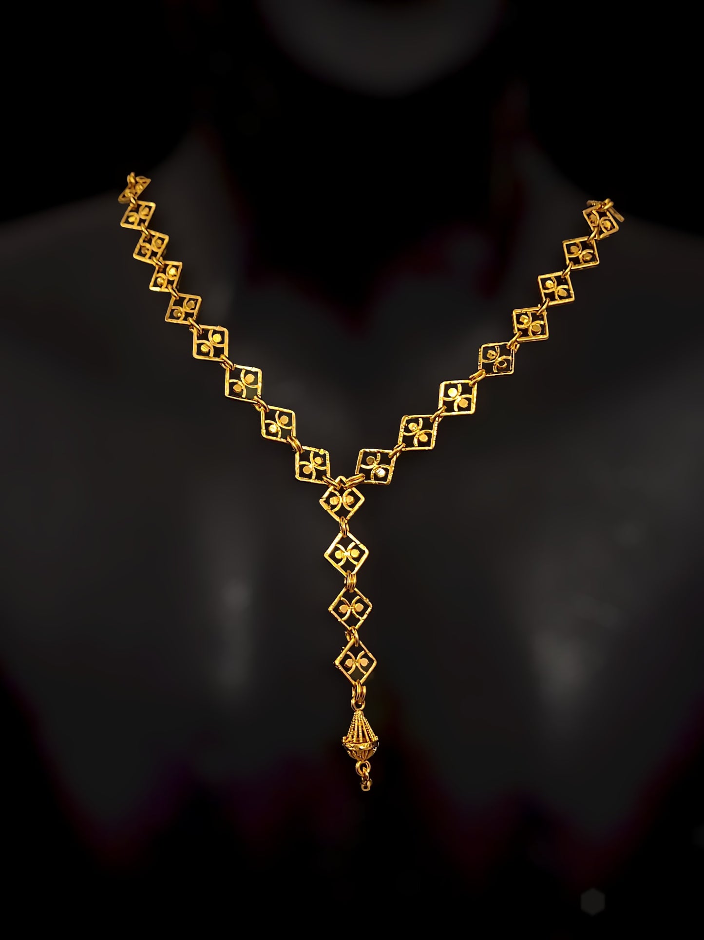 Sleek Diamond Line Necklace Set