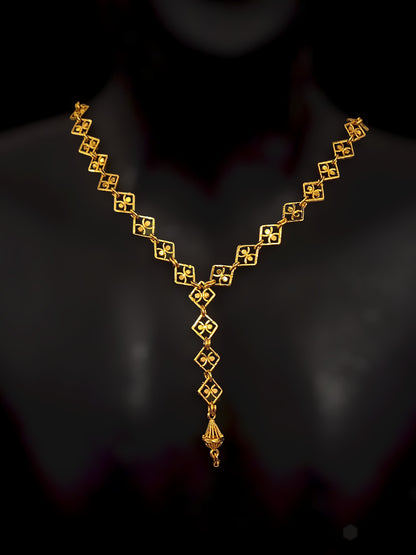 Sleek Diamond Line Necklace Set