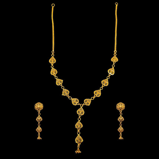 Sleek Heart Line Necklace Set