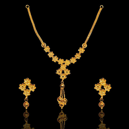 Sleek Multi Flower Necklace Set