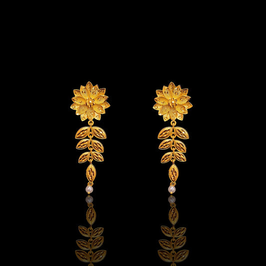 Flower Leaf Pearl Necklace Set