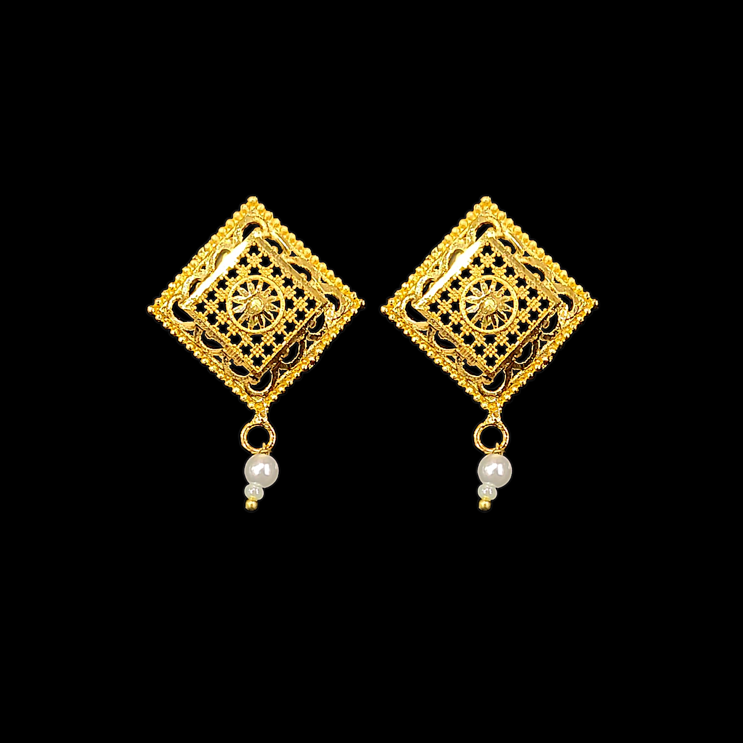Triple Row Pearl Necklace Set - My Golden Wish
