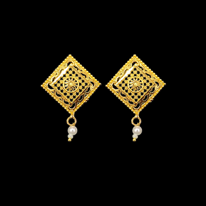 Triple Row Pearl Necklace Set - My Golden Wish